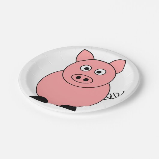 Schweinepapierplatte Pappteller (Schrägansicht)