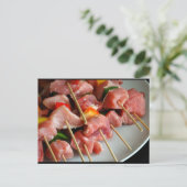 Schweinepfeffer-Spieße Postkarte (Stehend Vorderseite)