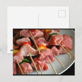Schweinepfeffer-Spieße Postkarte