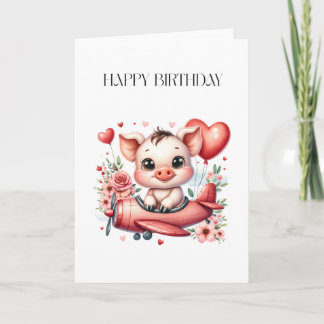 Schweinepilot Geburtstag Dankeskarte