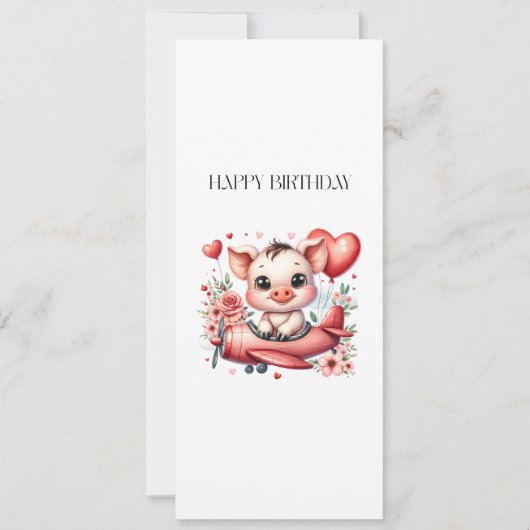 Schweinepilot Geburtstag Einladung (Vorderseite)