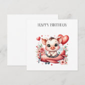 Schweinepilot Geburtstag Einladung (Vorne/Hinten)