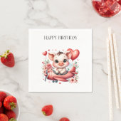 Schweinepilot Geburtstag Serviette (Beispiel)