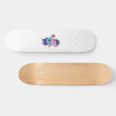 Schweinepolizist isst einen Donut | Farbe wählen Skateboard (Horizontal)