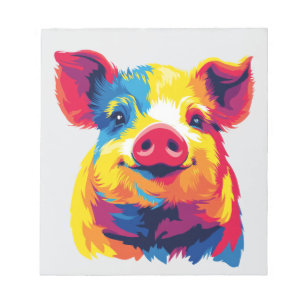 Schweineporträt-Illustration Aquarellmalerei Notizblock