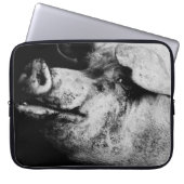Schweineporträt Laptopschutzhülle (Vorderseite)