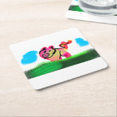 Schweinequelle  rechteckiger pappuntersetzer (angewinkelt)