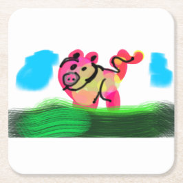 Schweinequelle  rechteckiger pappuntersetzer