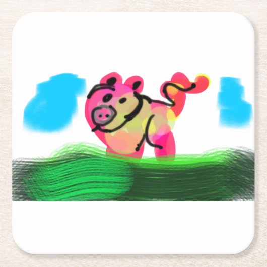 Schweinequelle  rechteckiger pappuntersetzer (Vorderseite)