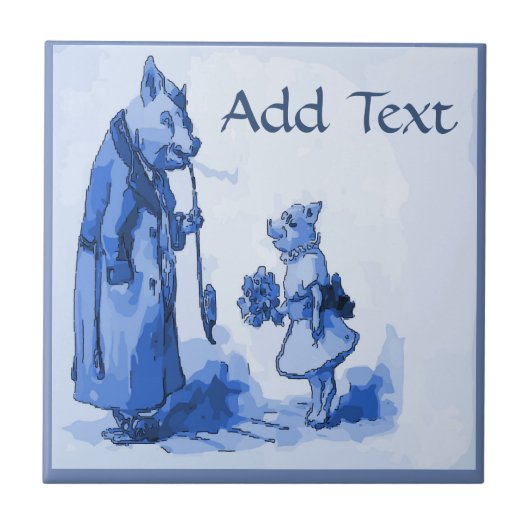 Schweinesaugttel, holländischer Look, personalisie Fliese (Vorderseite)