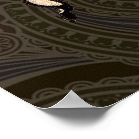 Schweineschleife formale antike Farbe Poster (Ecke)