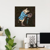 Schweineschleife formale antike Farbe Poster (Heimbüro)