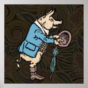 Schweineschleife formale antike Farbe Poster