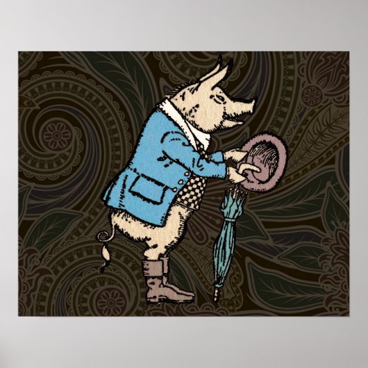 Schweineschleife formale antike Farbe Poster (Vorne)