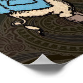 Schweineschleife formale antike Farbe Poster (Ecke)