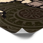 Schweineschleife formale antike Farbe Poster (Ecke)