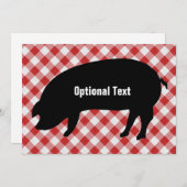 Schweinesilo, Rot- und Weißkarton - Maßgeschneider Einladung (Vorne/Hinten)