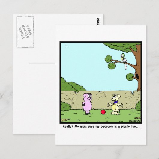 Schweinestall Postkarte (Vorne/Hinten)