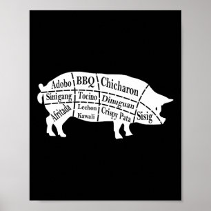 Schweineteile Filipino Essen Bbq Pinoy Adobo Lusti Poster