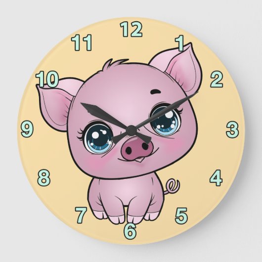 Schweineuhr Große Wanduhr (Vorderseite)