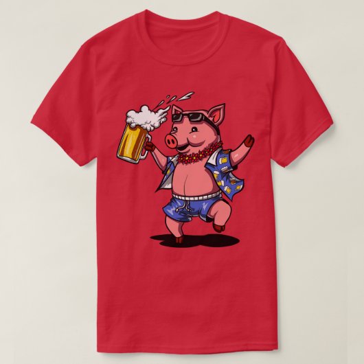 Schweinewein trinkt Lover Funny Farm Schweinefleis T-Shirt (Design vorne)