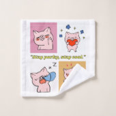 Schweinezitat-Gesichter Badhandtuch Set (Waschlappen)