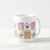Schweinezitat-Gesichter Kaffeetasse (VorderseiteRechts)