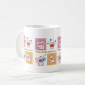 Schweinezitat-Gesichter Kaffeetasse (Vorderseite Links)