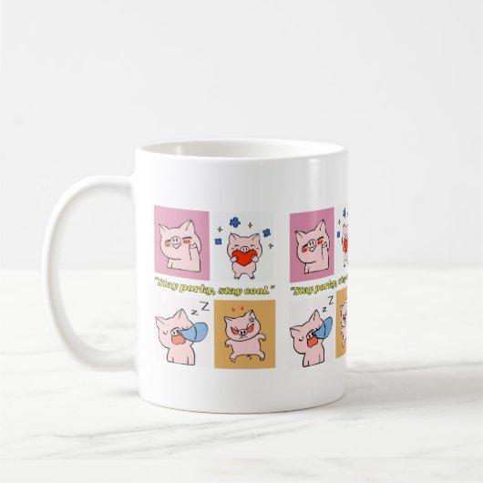 Schweinezitat-Gesichter Kaffeetasse (Links)