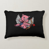 Schweinezucht Niedlicher Valentinstag Dekokissen (Vorderseite)