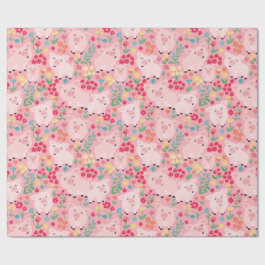 Schweinezucht Rustikale Geburtstagspartei Geschenkpapier (Flach)