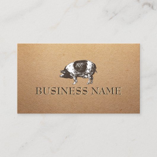 Schweinezucht Rustikale Kraft Visitenkarte (Vorderseite)