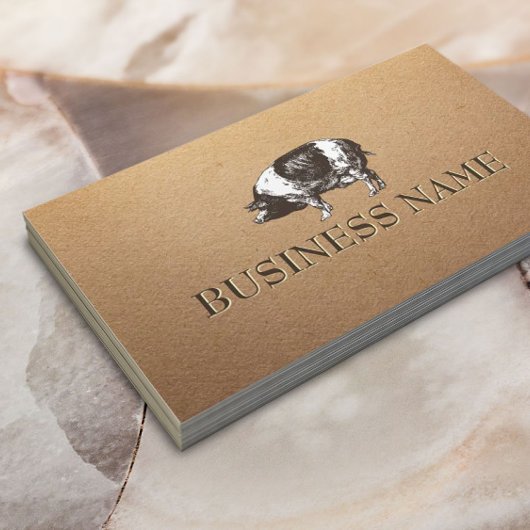 Schweinezucht Rustikale Kraft Visitenkarte