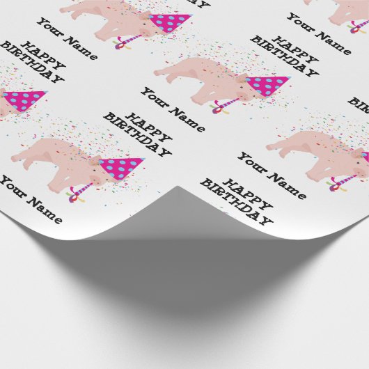 Schweinezucht - Tiere beim Geburtstag Geschenkpapier (Ecke)