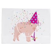 Schweinezucht - Tiere mit Party Große Geschenktüte (Rückseite)