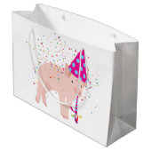 Schweinezucht - Tiere mit Party Große Geschenktüte (Rückseite Schrägansicht)