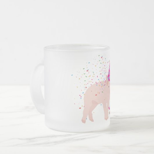 Schweinezucht - Tiere mit Party Mattglastasse (Vorderseite Links)