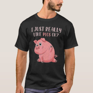Schweinezuchtbetrieb Bauer Niedliches Schwein T-Shirt