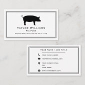 Schweinezuchtbetrieb Bauer Schwarz-weiß Visitenkarte (Vorne/Hinten)