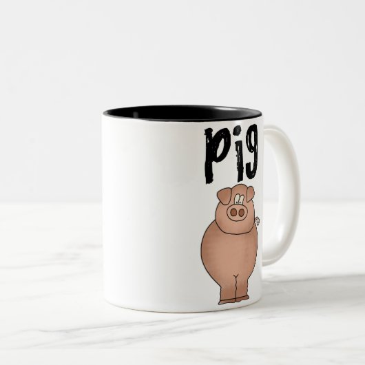 Schweinezuchtbetrieb-Tier Zweifarbige Tasse (VorderseiteRechts)