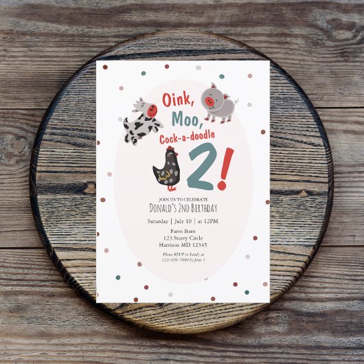 Schweinezüchter am zweiten Geburtstag Einladung