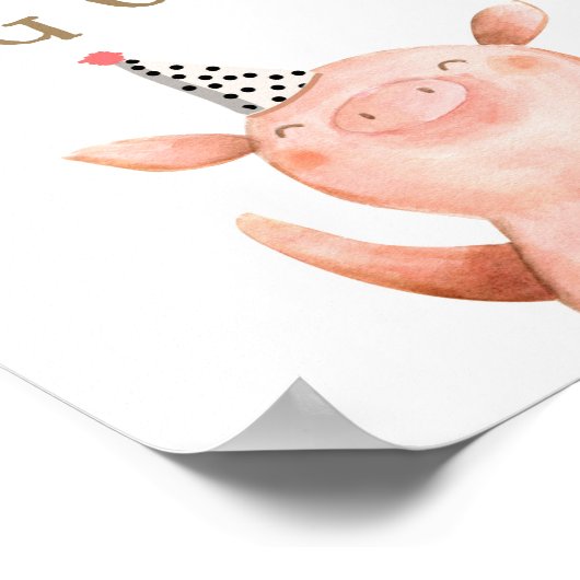 Schweinezüchter Barnyard Boy Birthday Poster (Ecke)