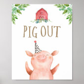 Schweinezüchter Barnyard Boy Birthday Poster (Vorne)