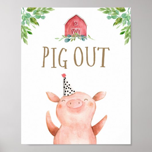 Schweinezüchter Barnyard Boy Birthday Poster (Vorne)