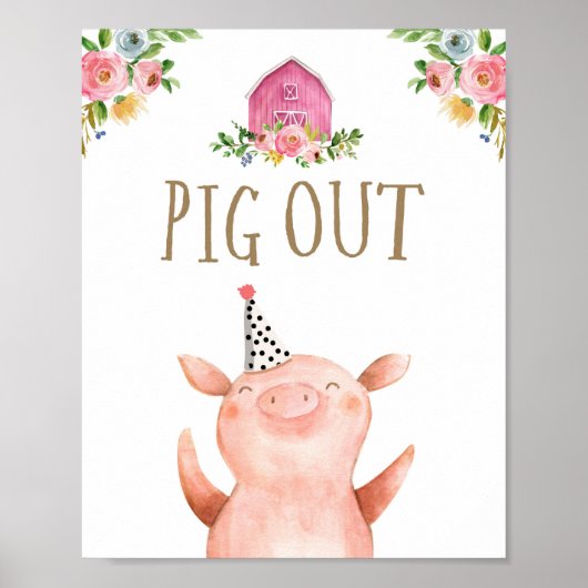 Schweinezüchter Barnyard Girl Birthday Poster (Vorne)