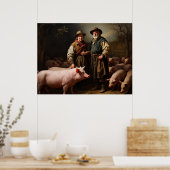 Schweinezüchter Poster (Küche)