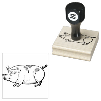 Schweinezüchter Vintage Einschleppung Gummistempel