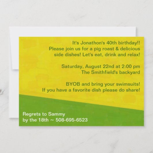 SCHWEINFAHRZEIT EINLADUNG (Rückseite)