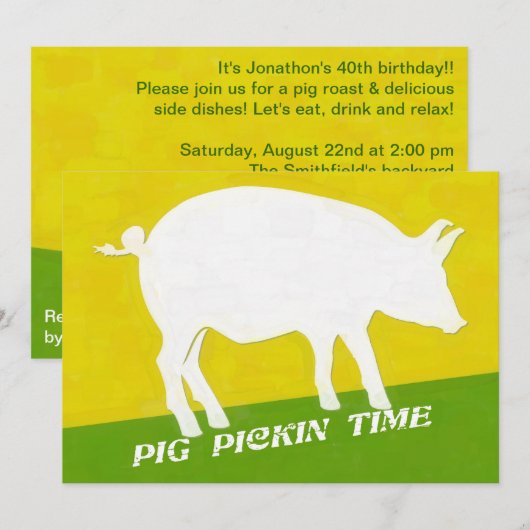 SCHWEINFAHRZEIT EINLADUNG (Vorne/Hinten)