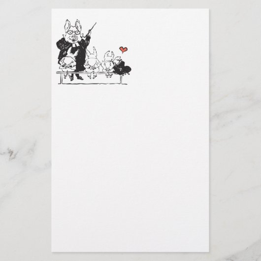 Schweinlehrer mit Studenten Briefpapier (Vorderseite)